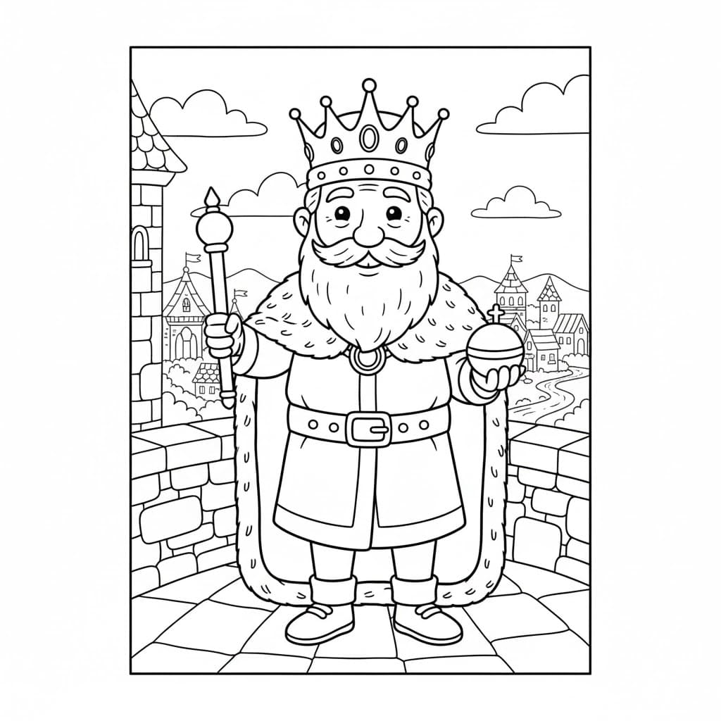 ระบายสี กษัตริย์ยืน