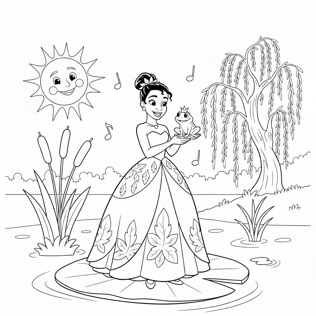 ระบายสี ลายเจ้าหญิงกับกบ