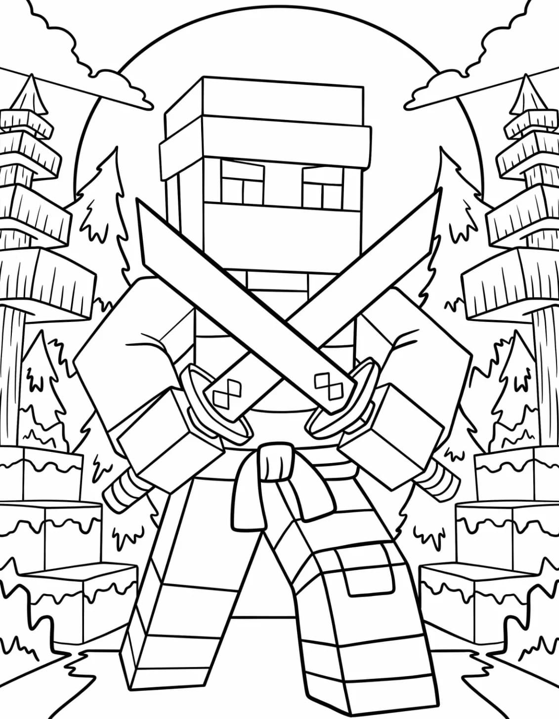 ระบายสี มายคราฟ นินจา