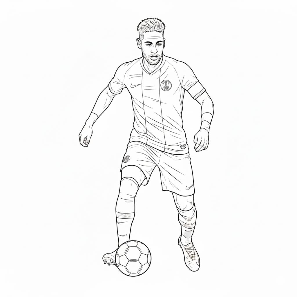 ระบายสี เนย์มาร์เล่นฟุตบอล