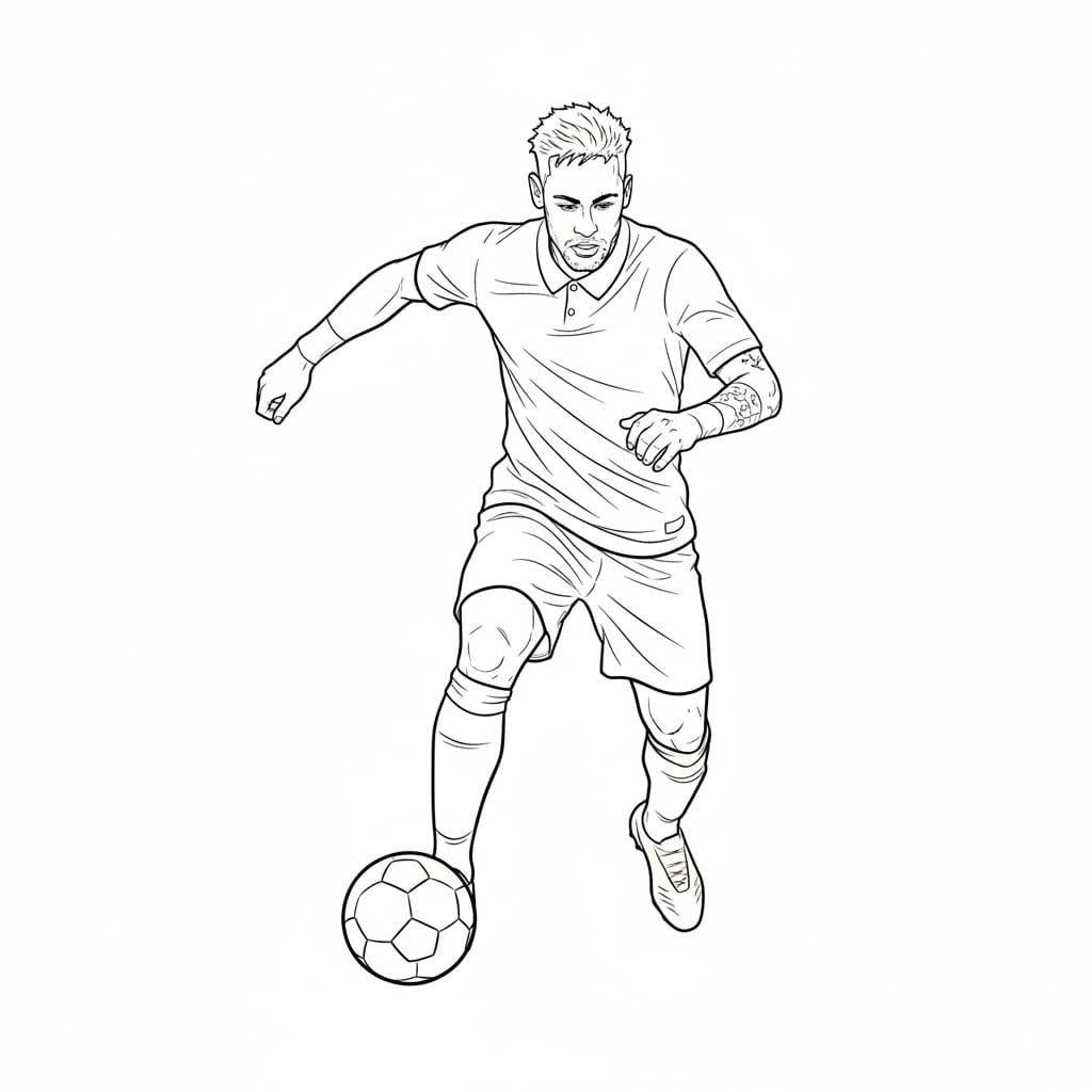 ระบายสี เนย์มาร์วิ่งไปพร้อมกับลูกบอล