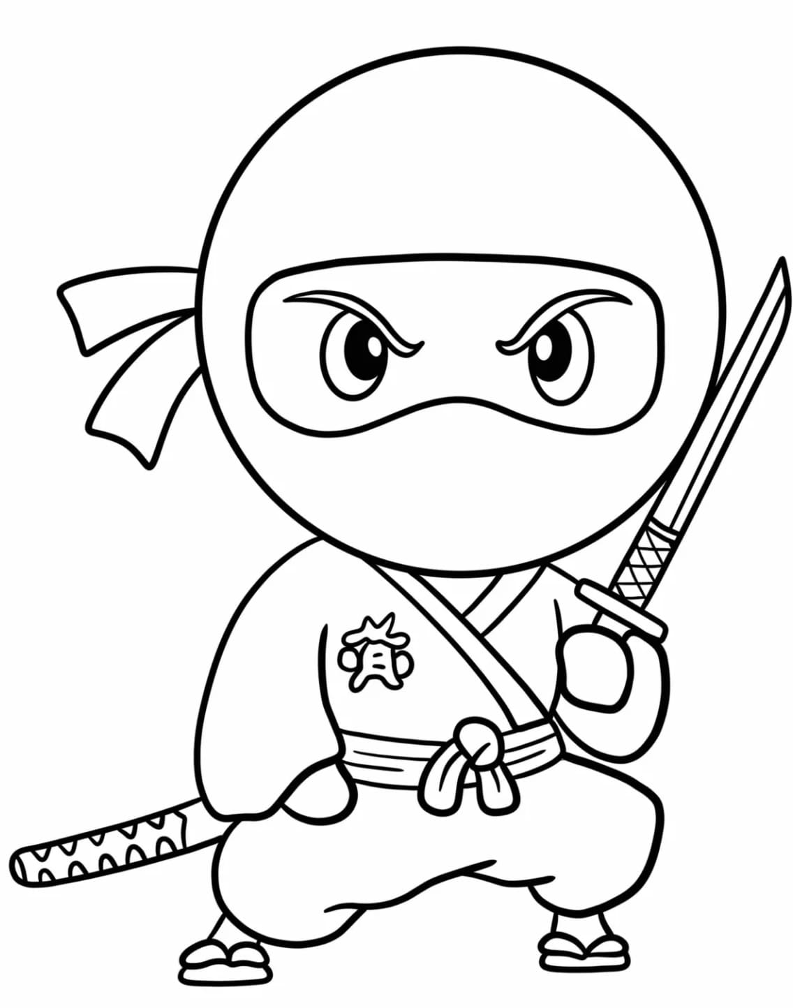 ระบายสี นินจาชิบิแบบง่ายๆ พร้อมดาบ