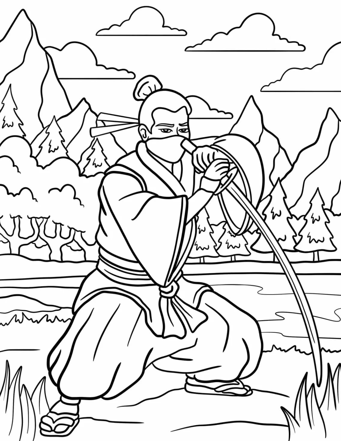 ระบายสี นินจาผู้มากประสบการณ์ในสวน