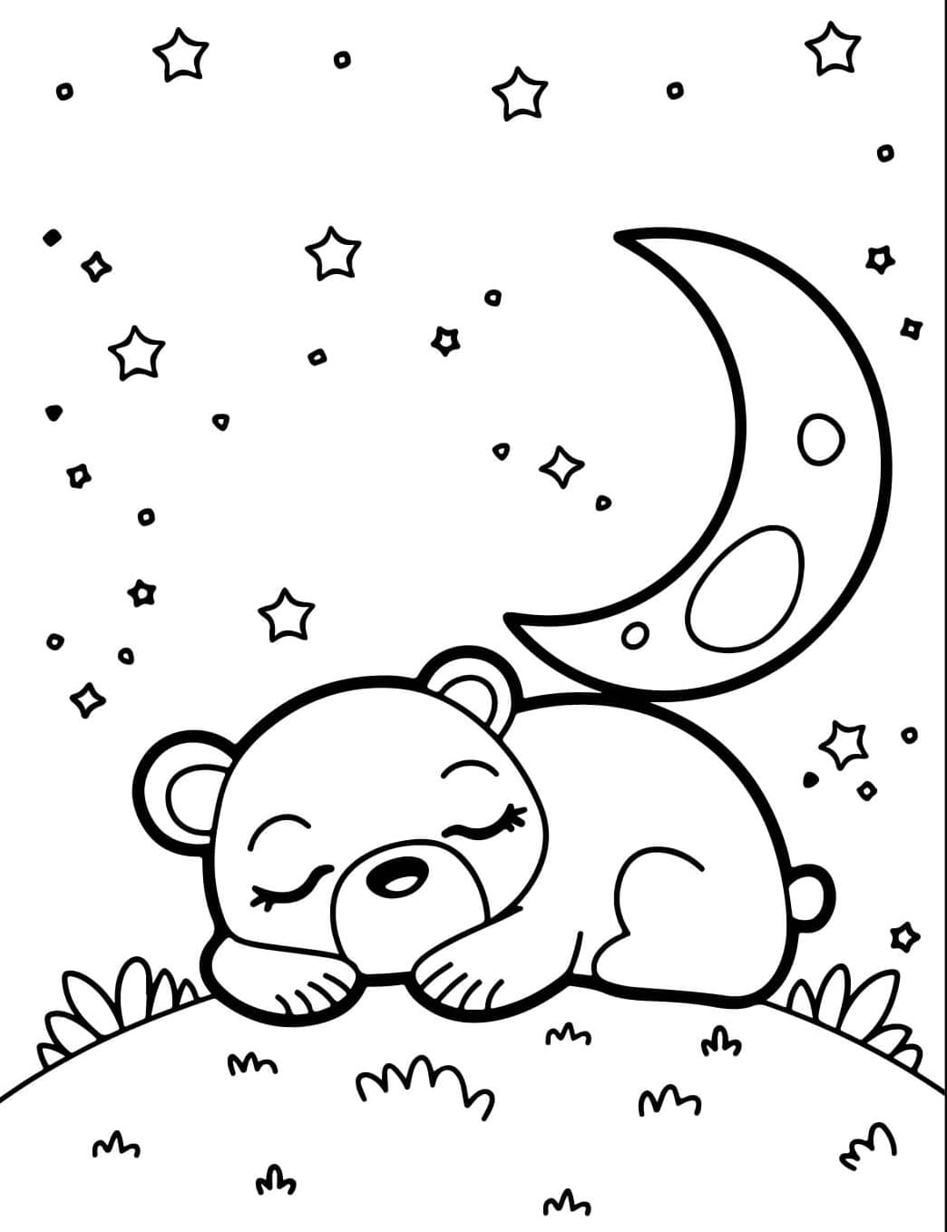 ระบายสี แพนด้าหลับใหลใต้แสงจันทร์