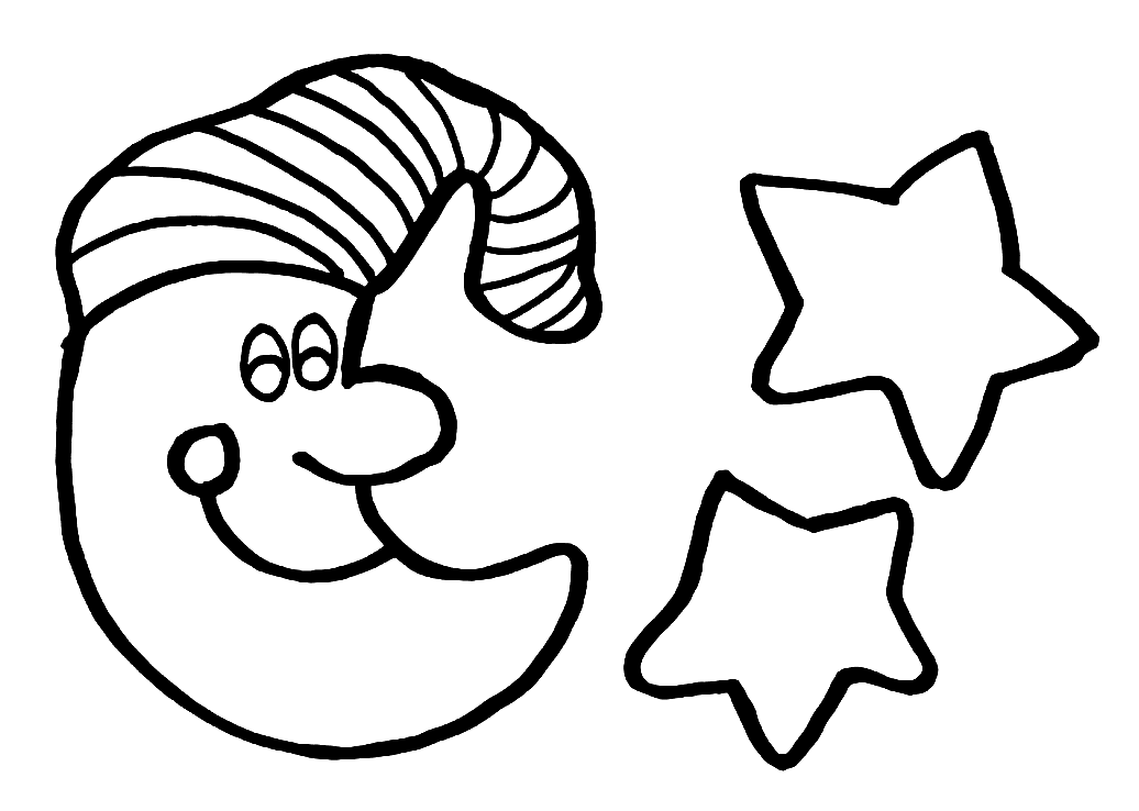 ระบายสี พระจันทร์กับดวงดาว