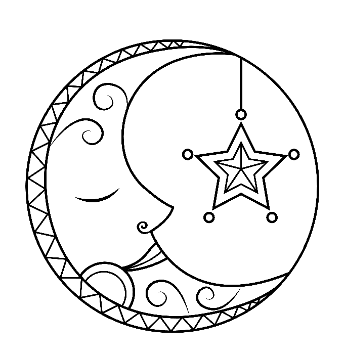 ระบายสี พระจันทร์กำลังหลับ