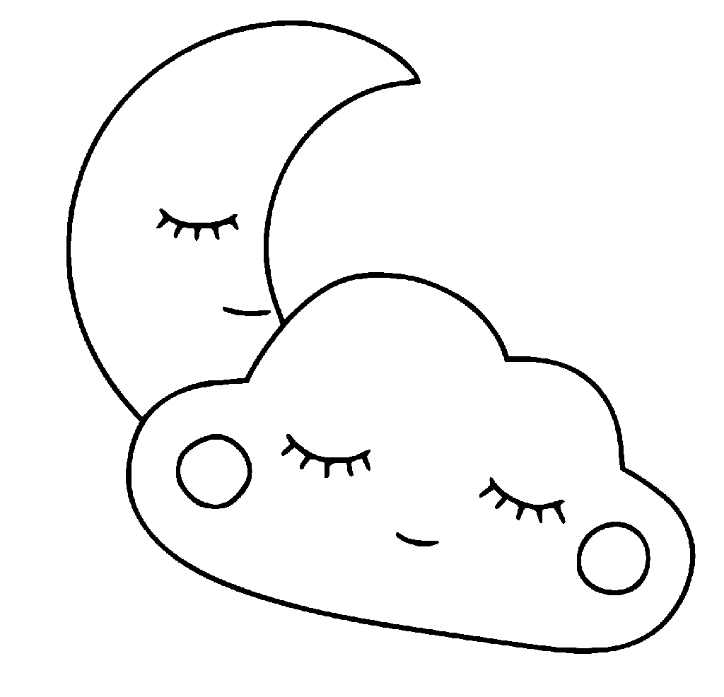 ระบายสี พระจันทร์และเมฆ