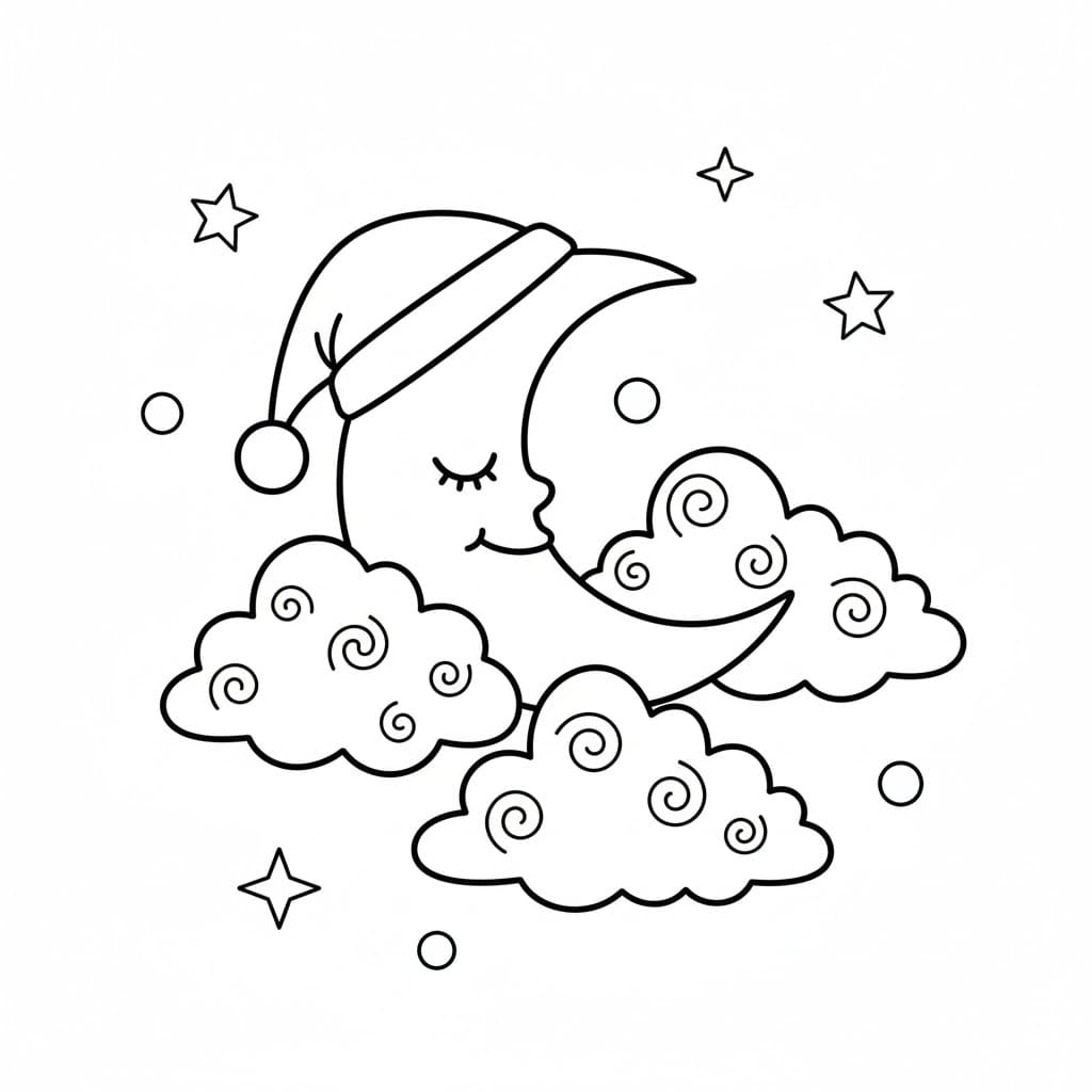 ระบายสี พระจันทร์น่ารัก