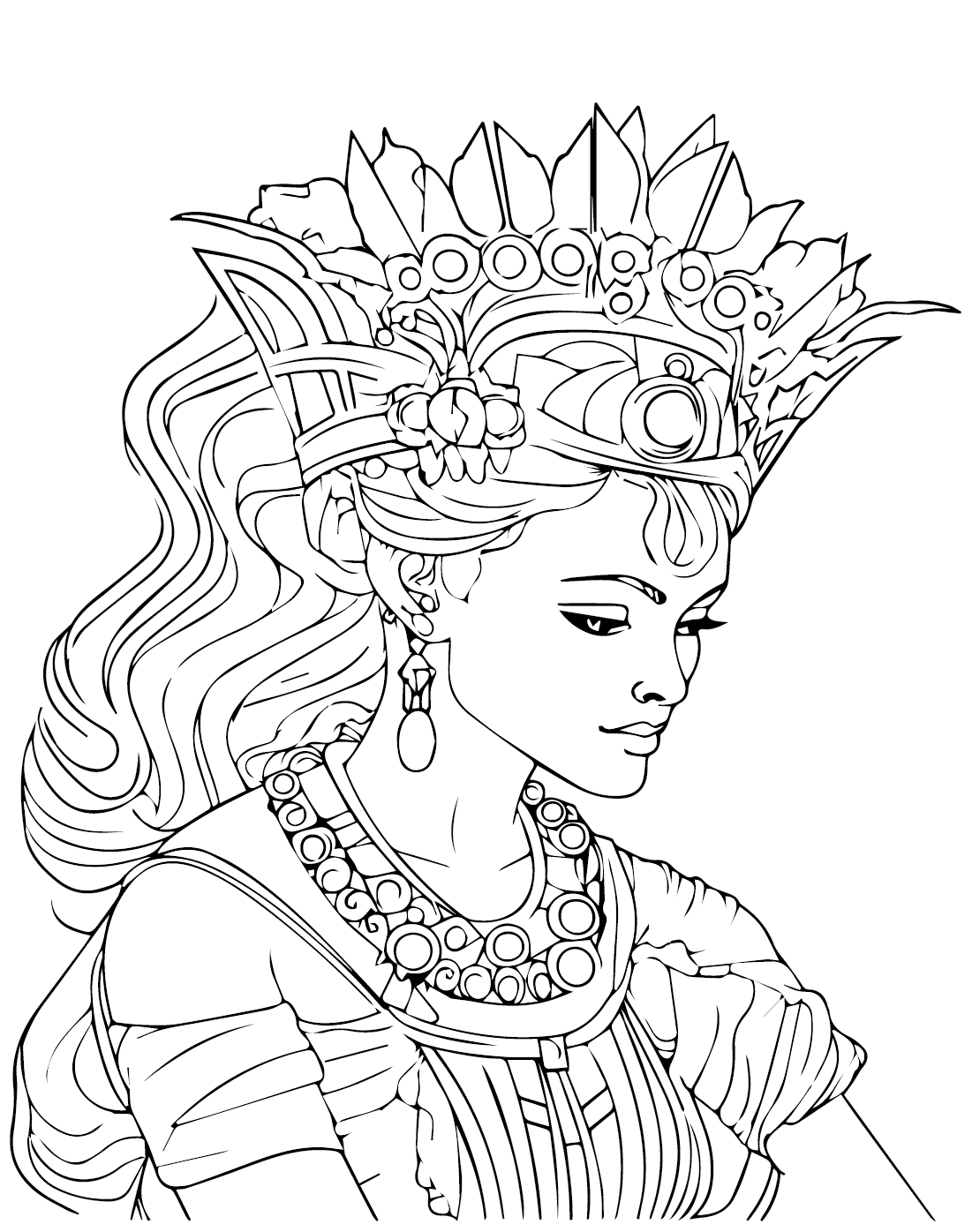 ระบายสี ราชินีที่พิมพ์ได้ฟรี