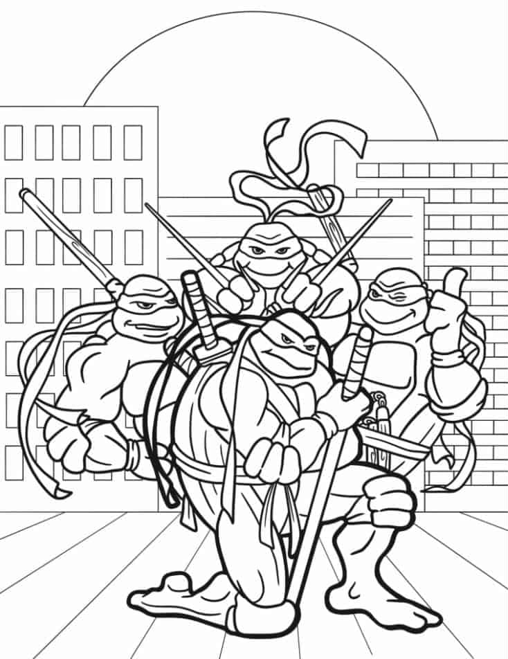 ระบายสี รายละเอียดเต่านินจาฟรี