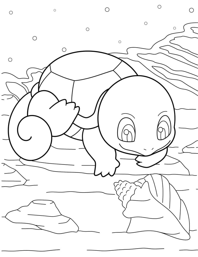 ระบายสี เซนิกาเมะในชายหาด