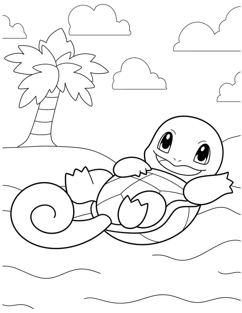 ระบายสี เซนิกาเมะ ไปชายหาด