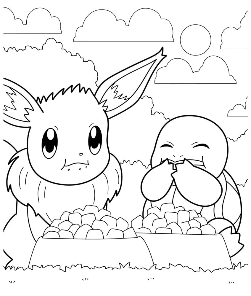 ระบายสี เซ็นนิกาเมะกำลังรับประทาน