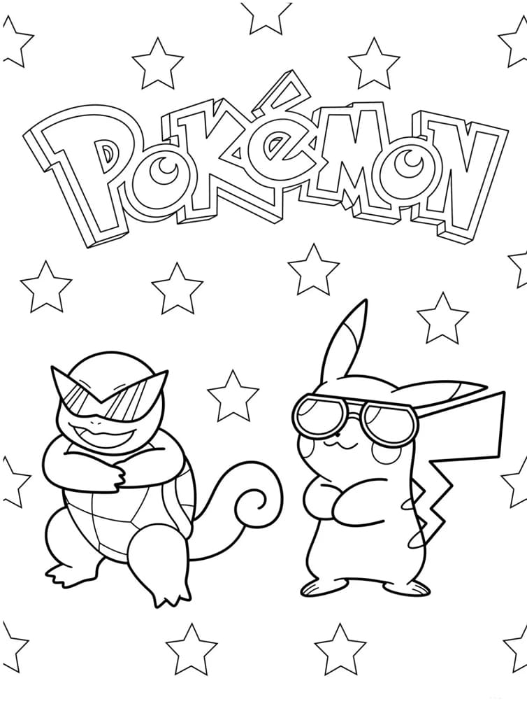 ระบายสี เซนนิกาเมะ และปิกาจู