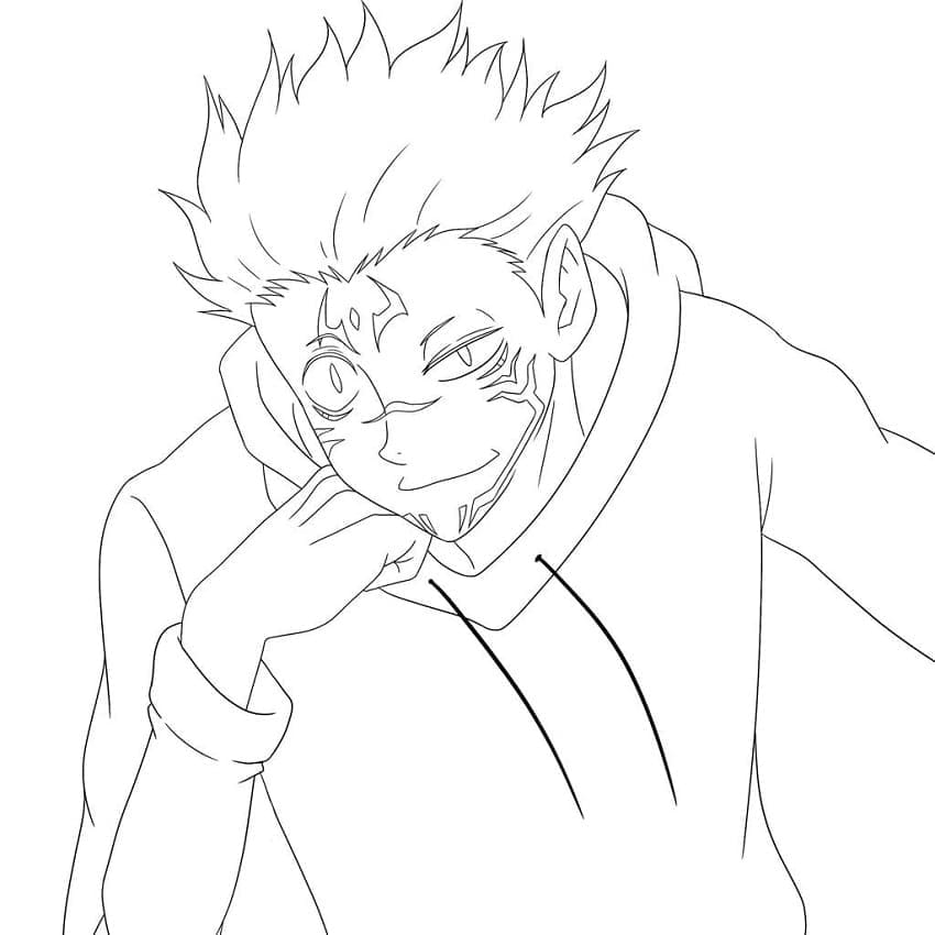 ระบายสี ซุคุนะ จากอนิเมะ จูจุสึจากไคเซ็น