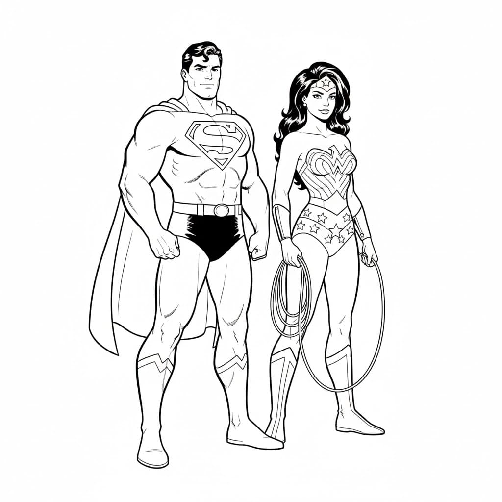 ระบายสี ซูเปอร์แมนและวันเดอร์วูแมนฟรี