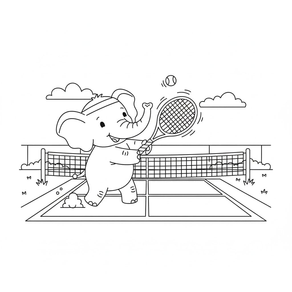 ระบายสี เทนนิสช้าง