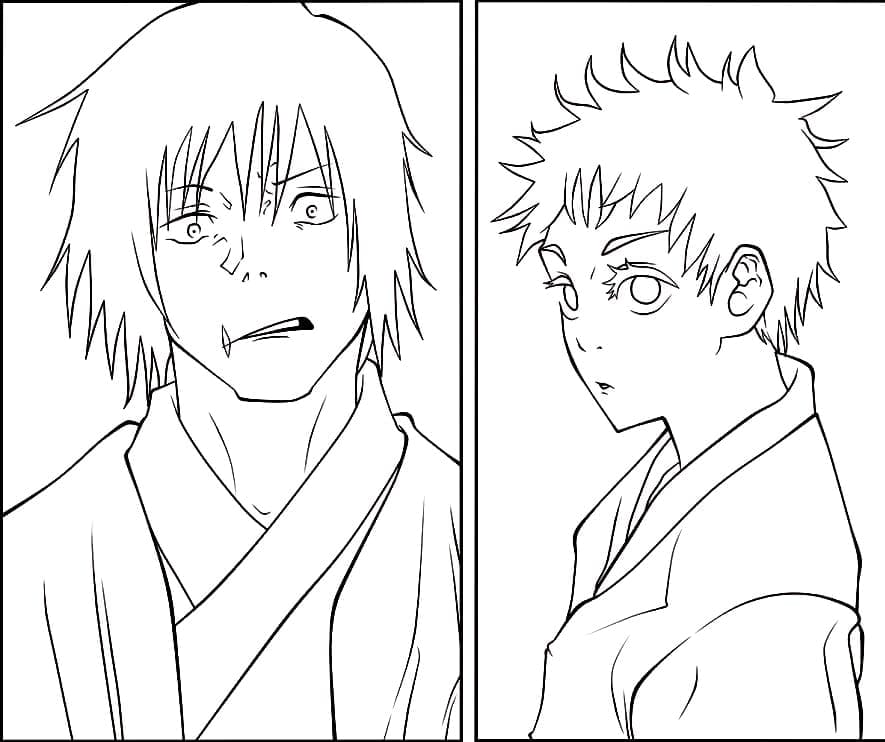 ระบายสี โทจิ ฟุชิงุโระ และ โกโจ ซาโตรุ