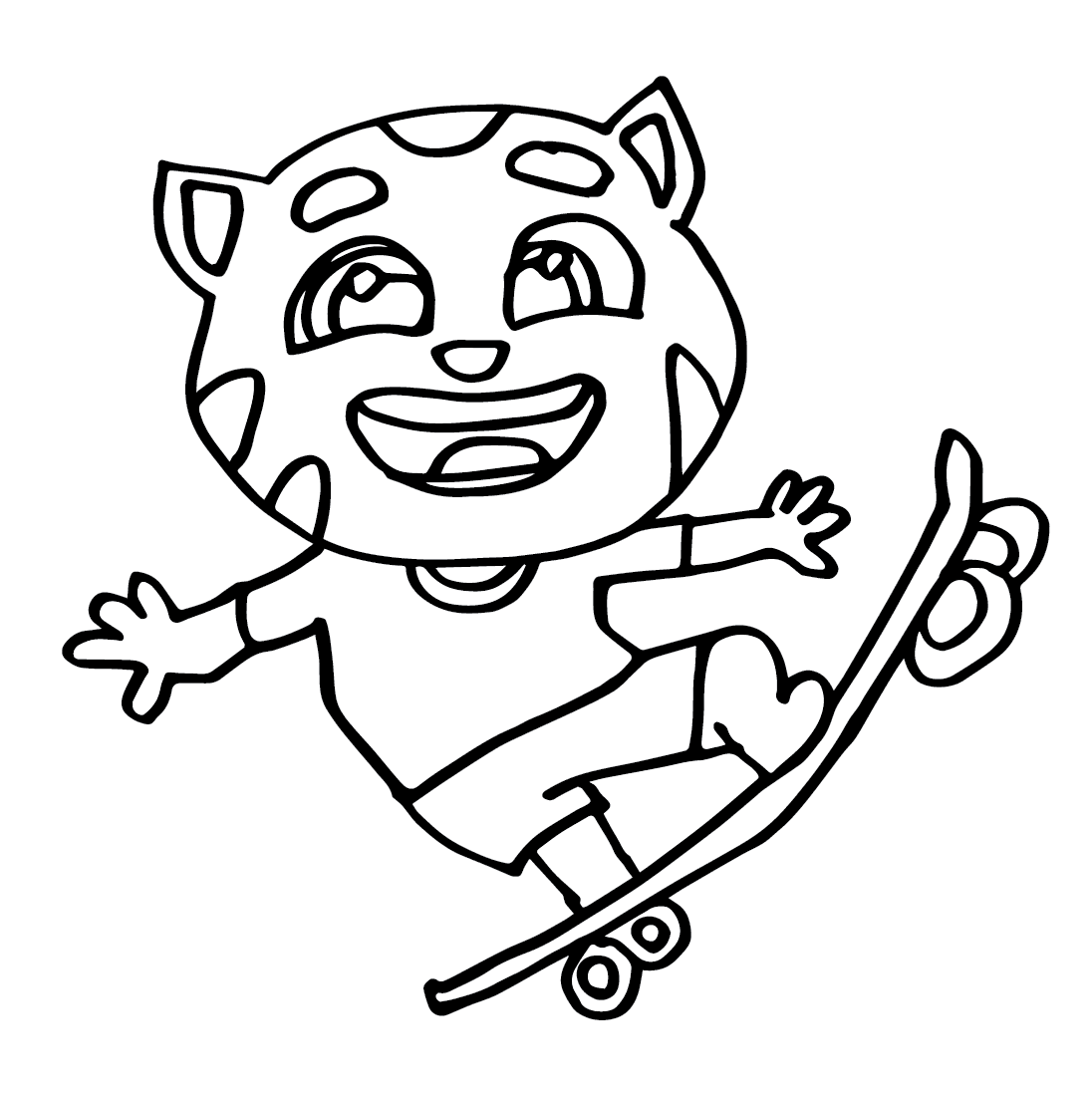 ระบายสี ทอล์คกิ้งทอมเล่นสเก็ตบอร์ด