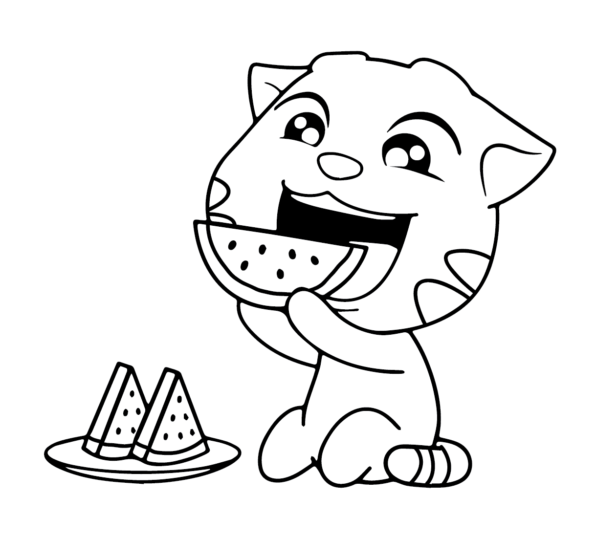 ระบายสี ทอมพูดได้กินแตงโม