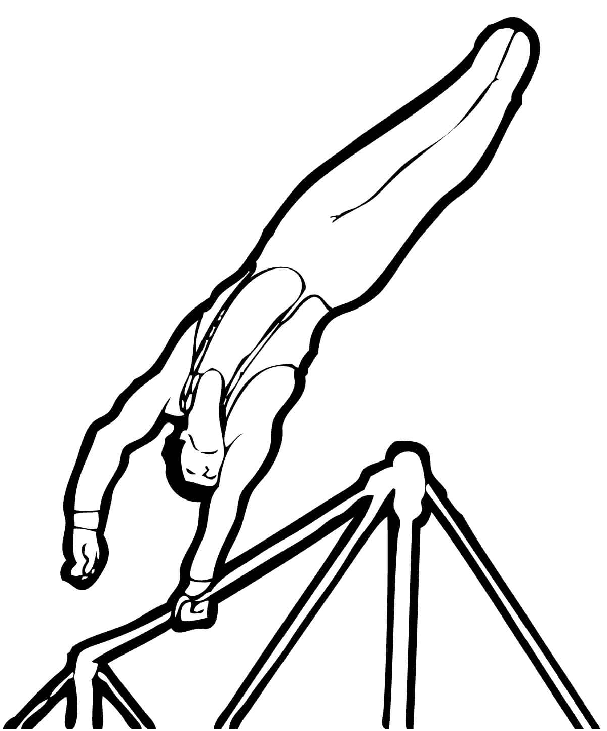 ระบายสี ยิมนาสติกบาร์สูง