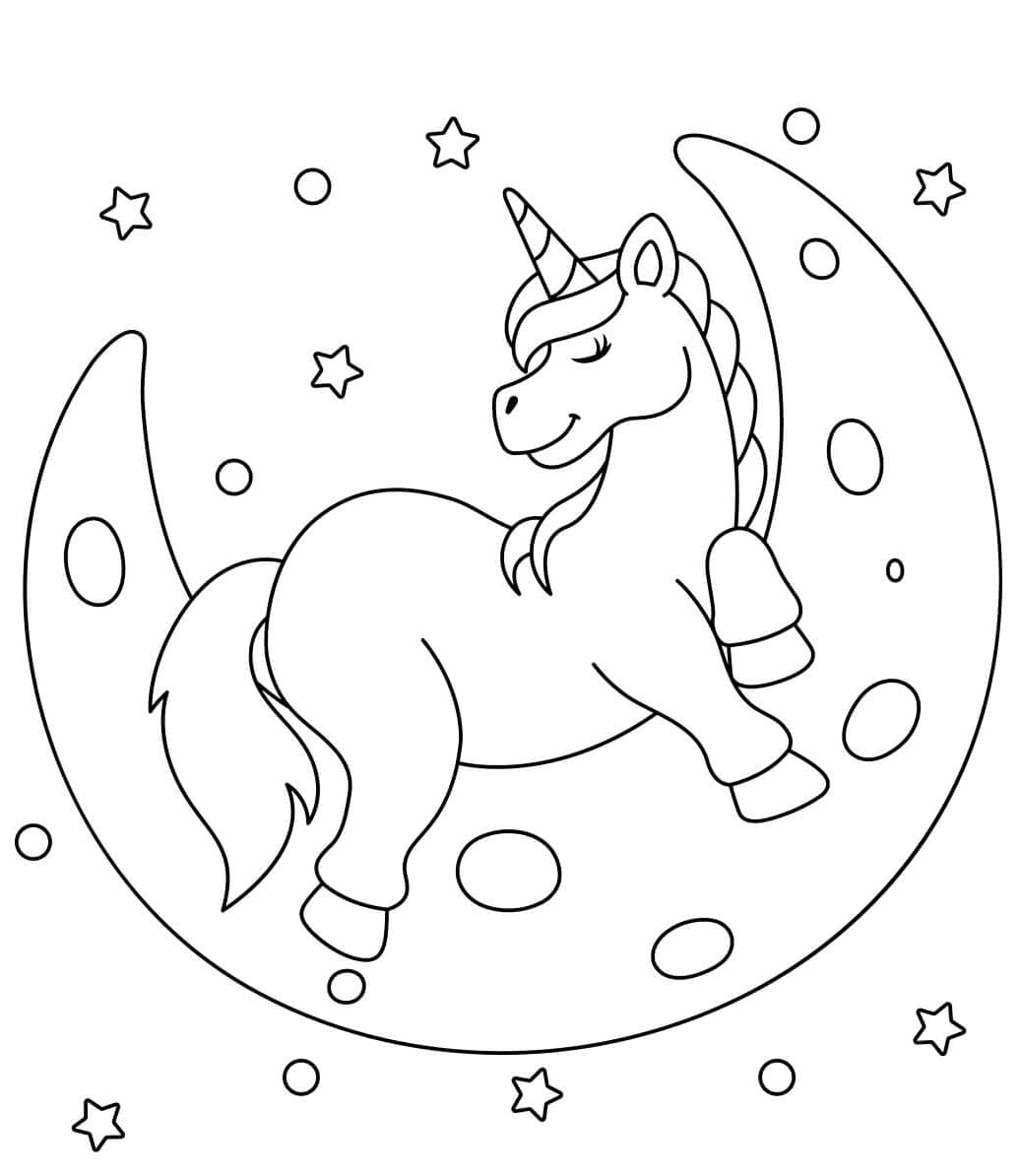 ระบายสี ยูนิคอร์นบนดวงจันทร์