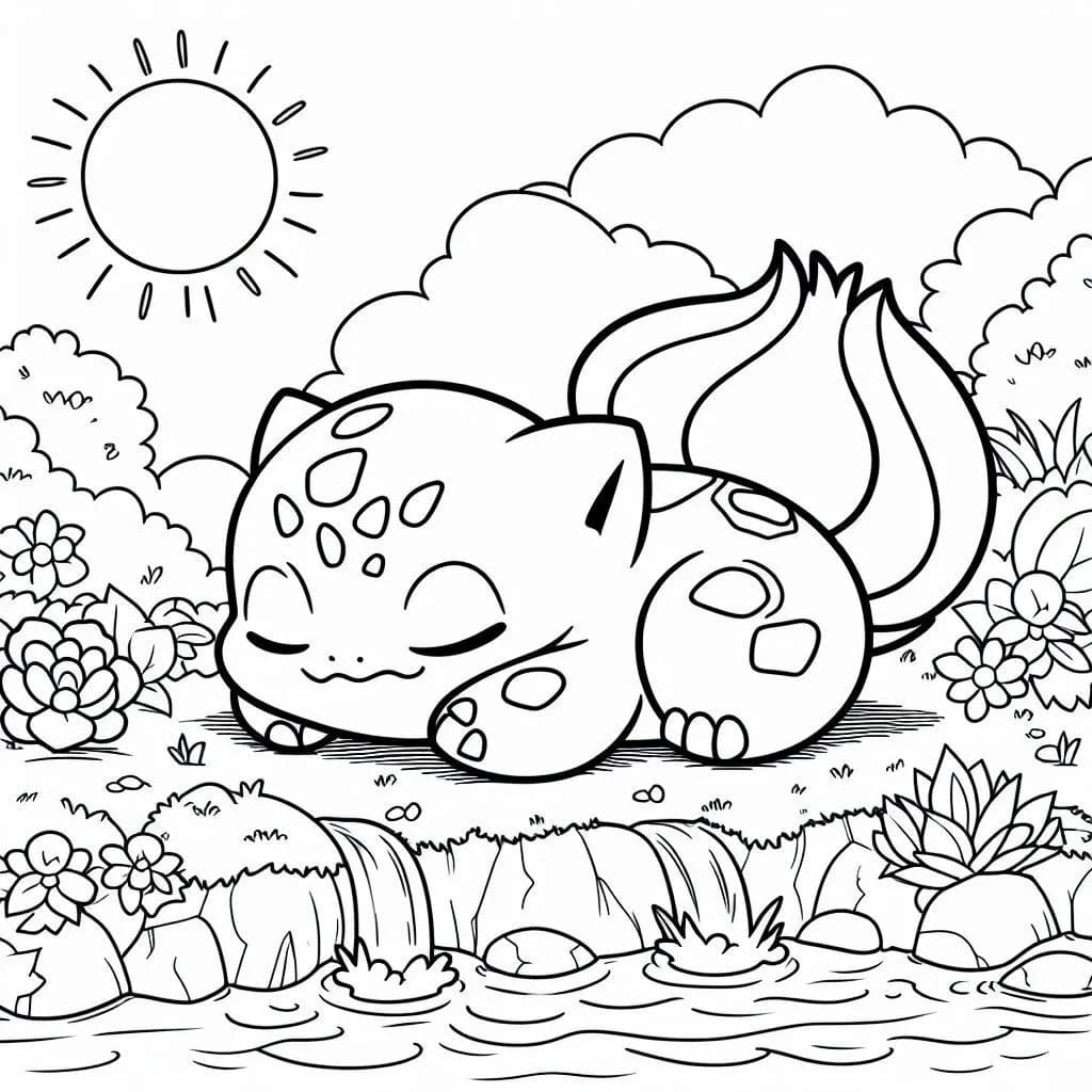 ระบายสี บูลบาซอร์ง่วงนอน