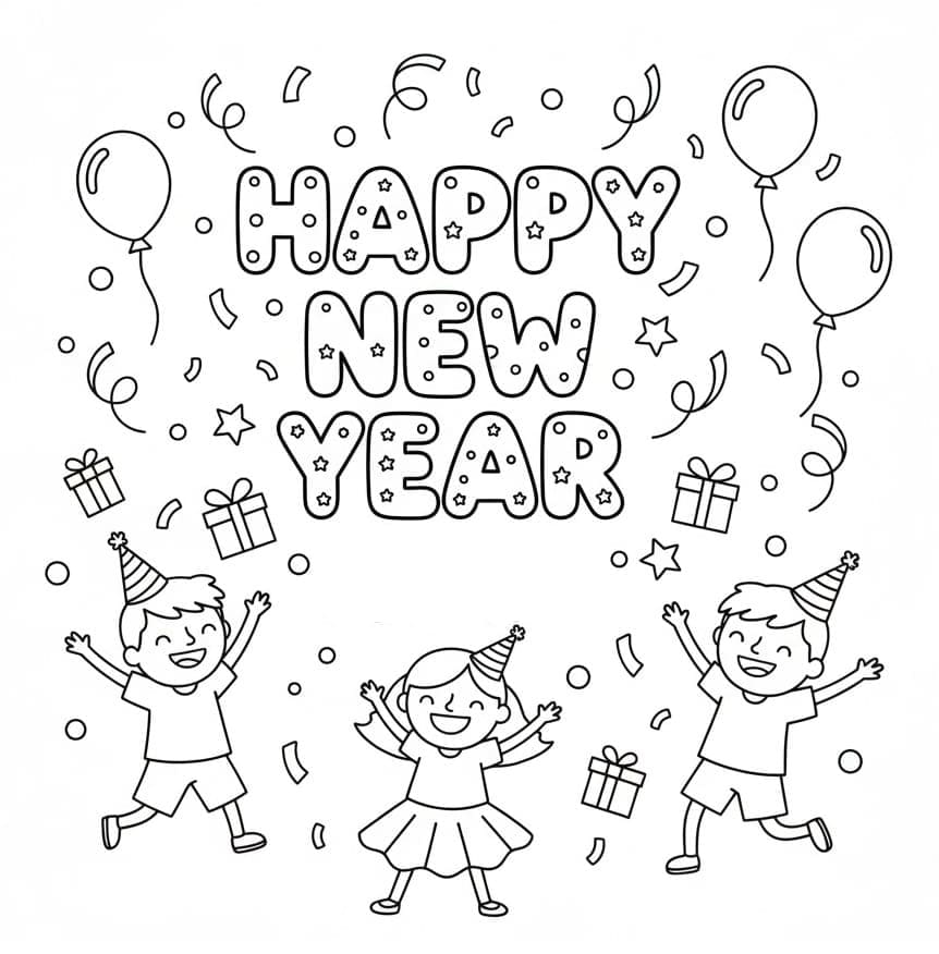 ระบายสี เด็กๆ กับเทศกาลปีใหม่