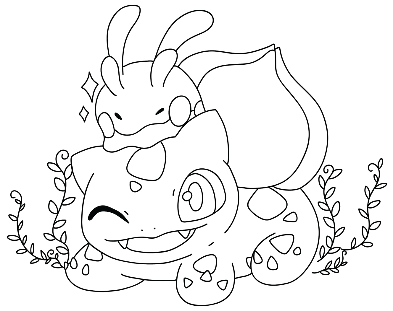 ระบายสี ฟุชิกิดาเนะ พิมพ์สำหรับเด็ก