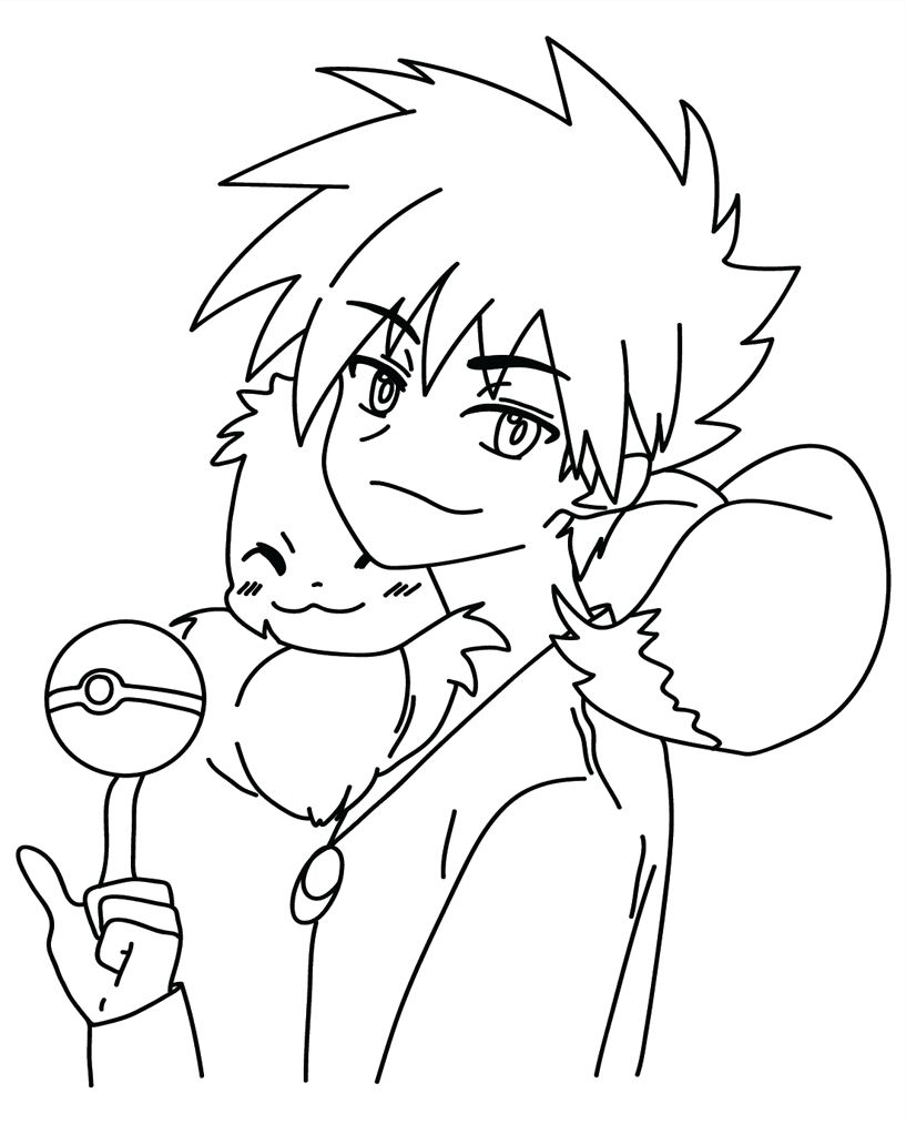 ระบายสี แกรี่ โอ๊ค และโปเกมอนอีวุย