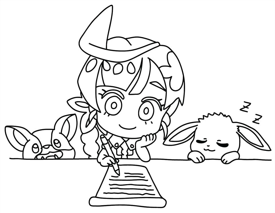 ระบายสี โคลอี เซอรีส และรูปโปเกมอน