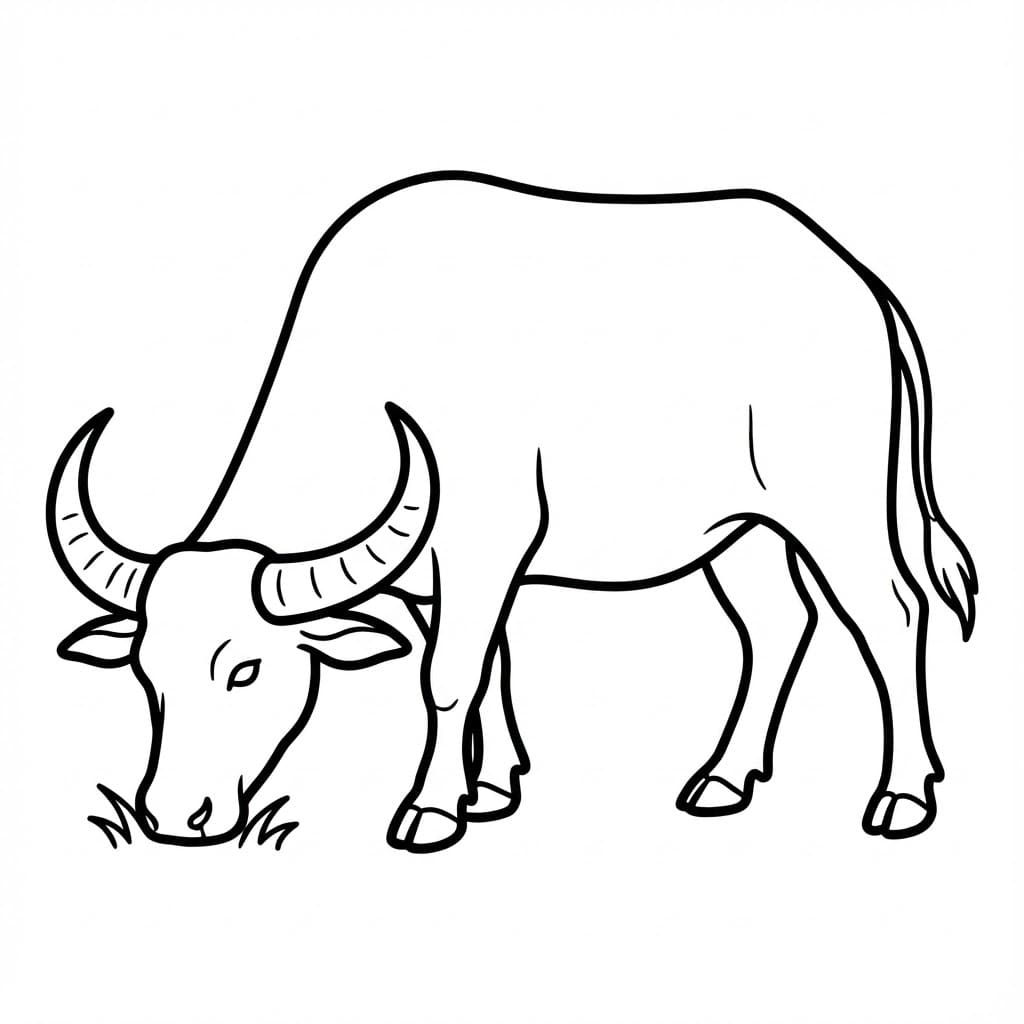 ระบายสี ควายกำลังกิน