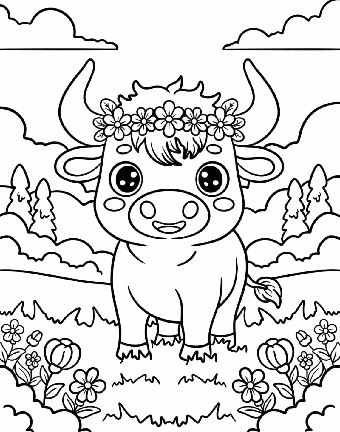 ระบายสี ควายน่ารัก