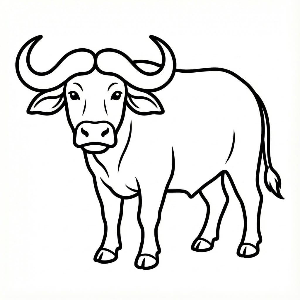 ระบายสี ควายยืน