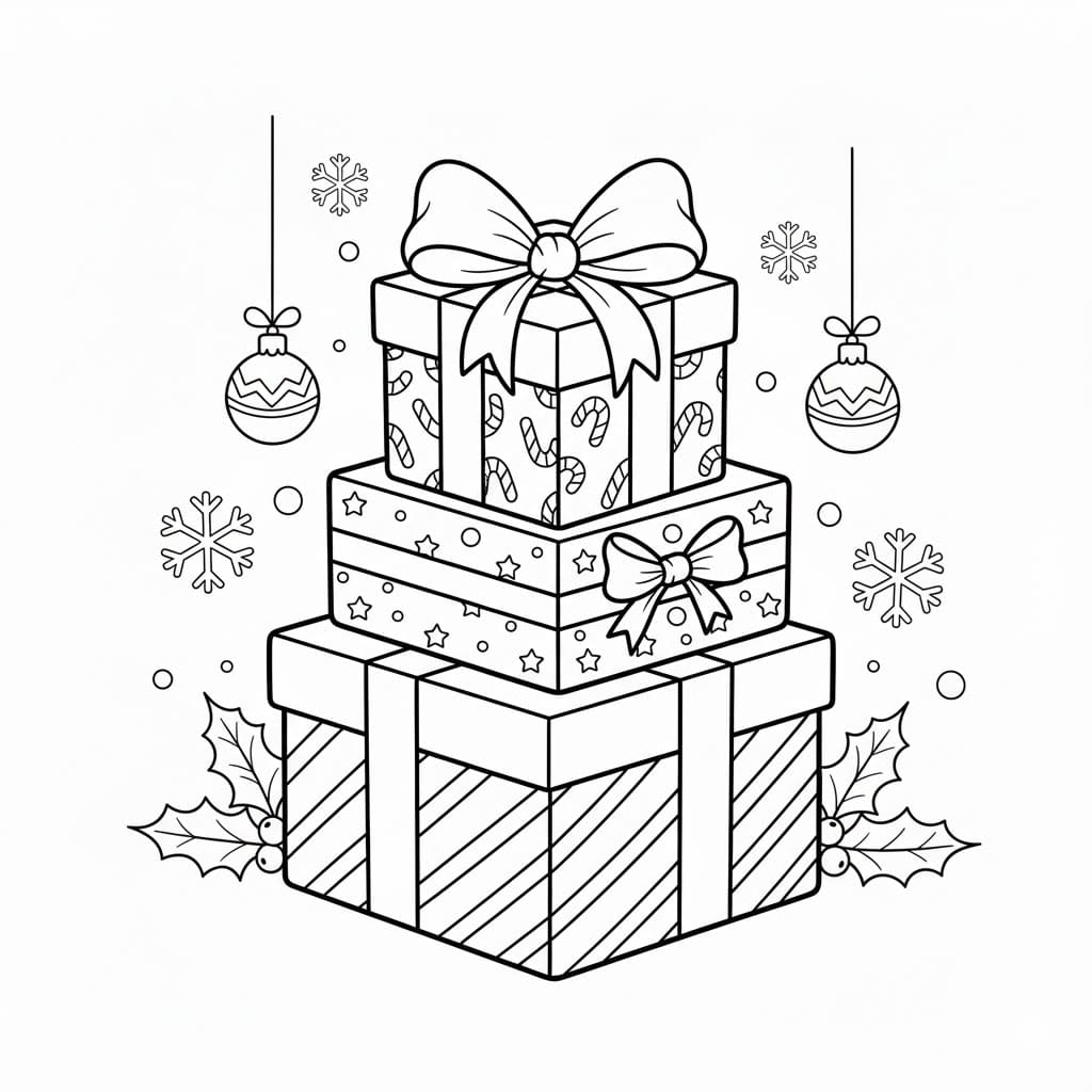 ระบายสี ของขวัญคริสต์มาส
