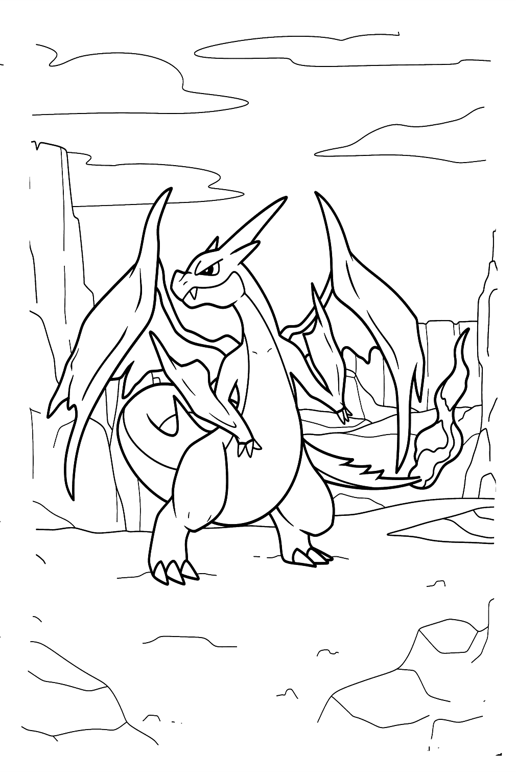 ระบายสี ลิซาร์ดอน ฟรีสำหรับรูปภาพสำหรับเด็ก