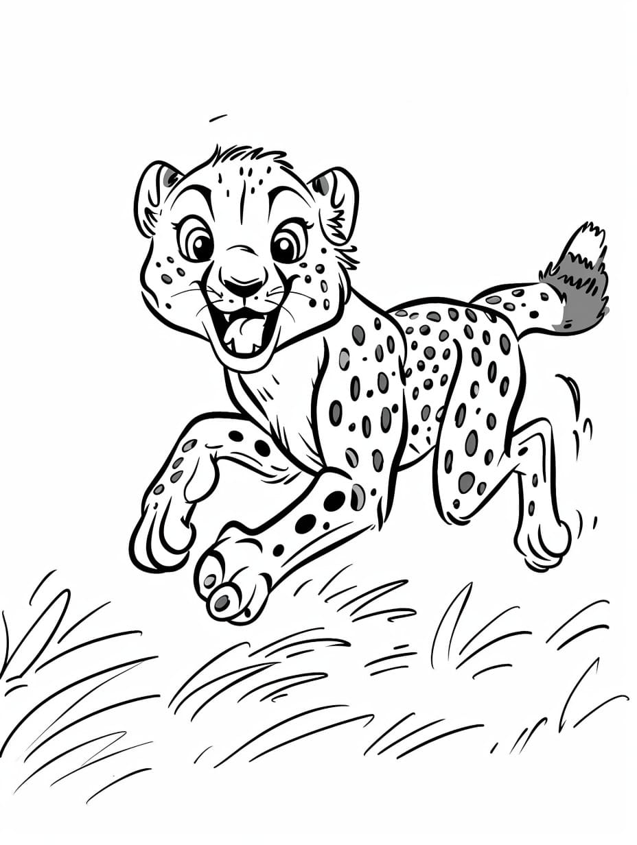 ระบายสี ลูกเสือชีตาห์ตลก