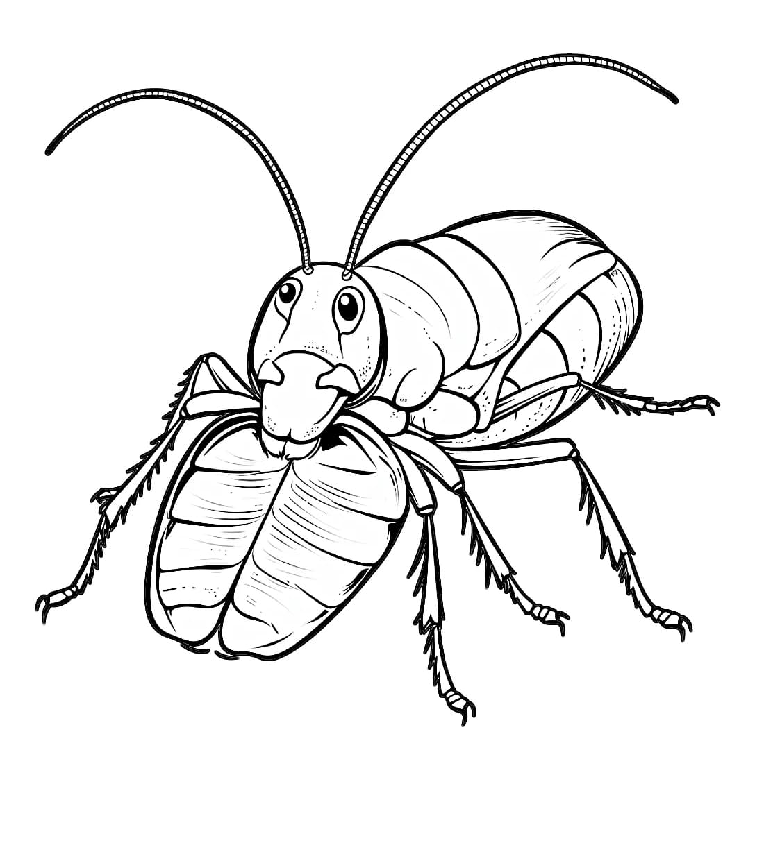 ระบายสี แมลงสาบกำลังกินใบไม้