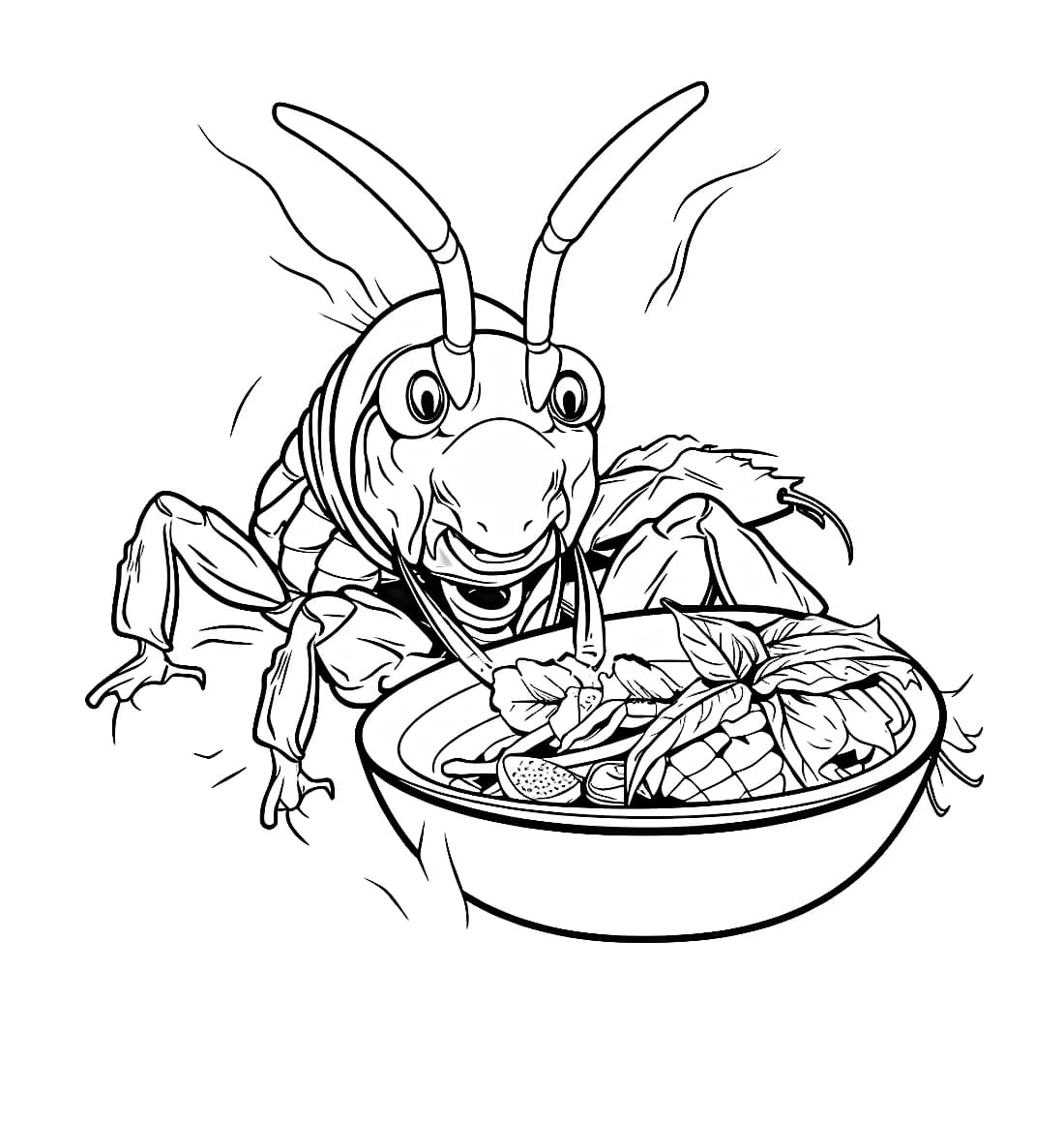 ระบายสี แมลงสาบกินผัก