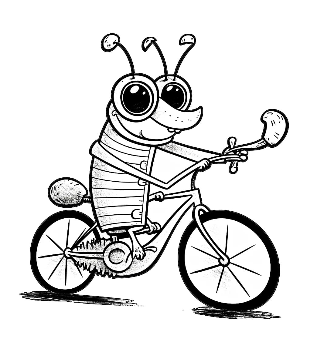 ระบายสี แมลงสาบแสนสนุกและจักรยาน