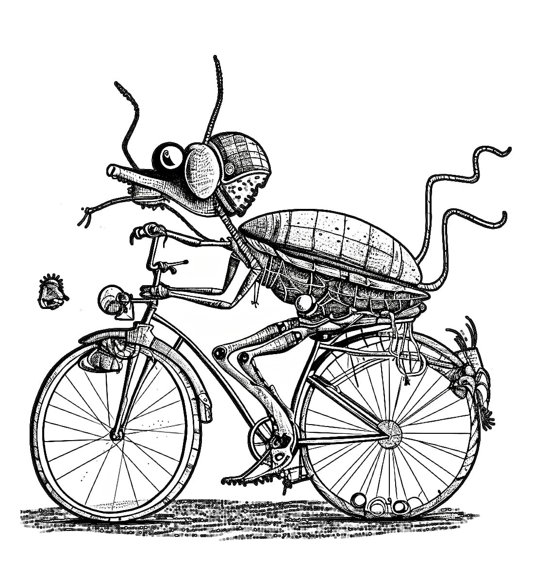 ระบายสี แมลงสาบแสนสนุกปกติ