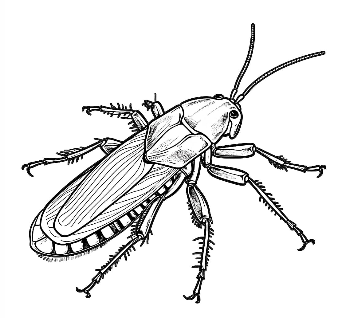 ระบายสี แมลงสาบธรรมดาตัวหนึ่ง