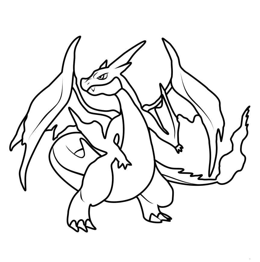 ระบายสี เมก้าลิซาร์ดอน พิมพ์ได้