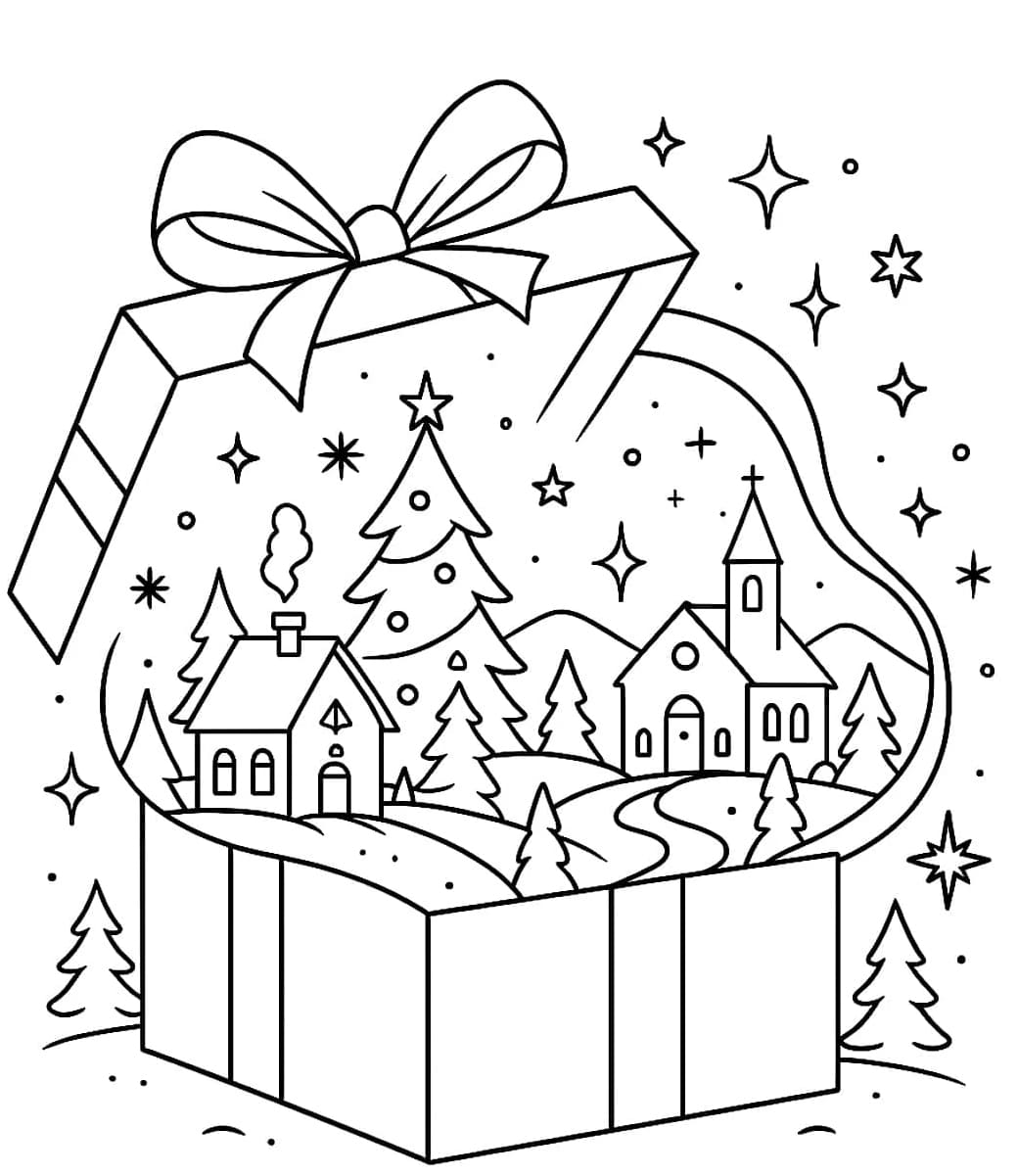 ระบายสี เปิดของขวัญคริสต์มาส