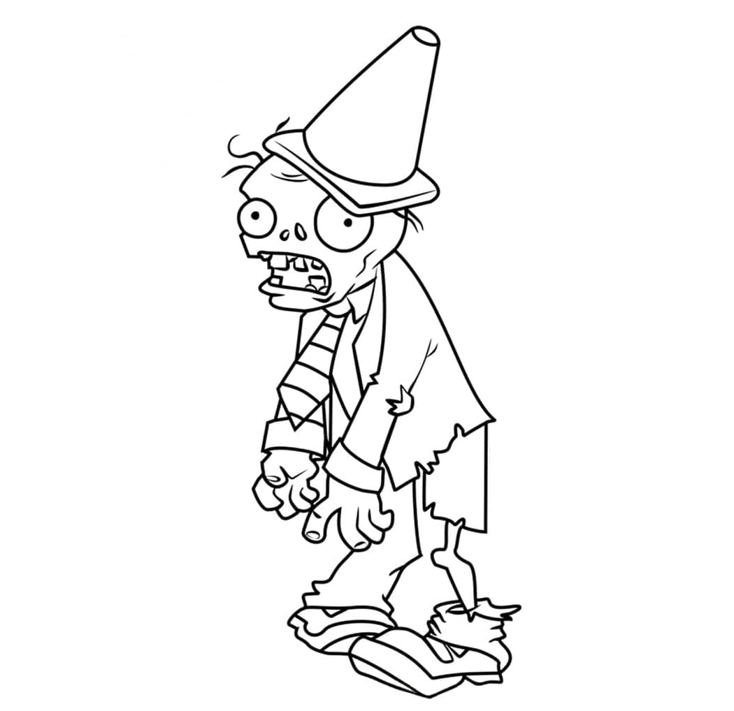 ระบายสี แพล็นส์ วีเอส. ซอมบีส์ ซอมบี้หัวกรวย