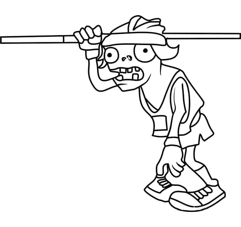 ระบายสี แพล็นส์ วีเอส. ซอมบีส์ ซอมบี้กระโดดค้ำถ่อ