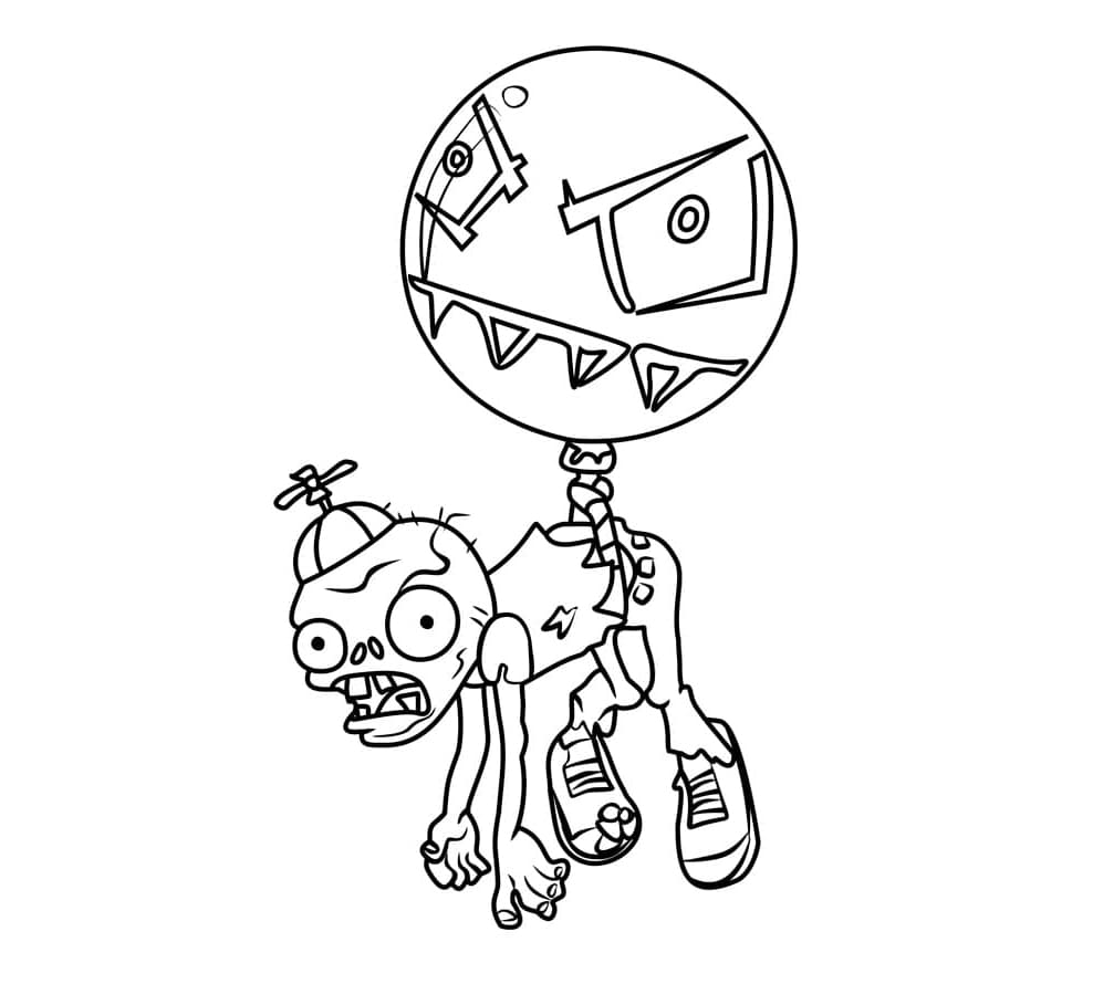 ระบายสี แพล็นส์ วีเอส. ซอมบีส์ ซอมบี้ลูกโป่ง