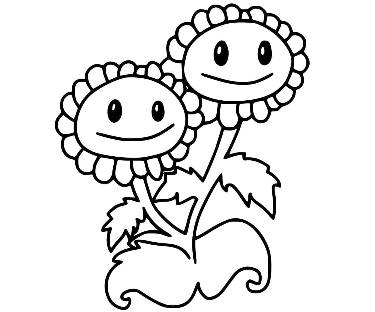 ระบายสี แพล็นส์ วีเอส. ซอมบีส์ ทวิน ทวิน ทานตะวัน