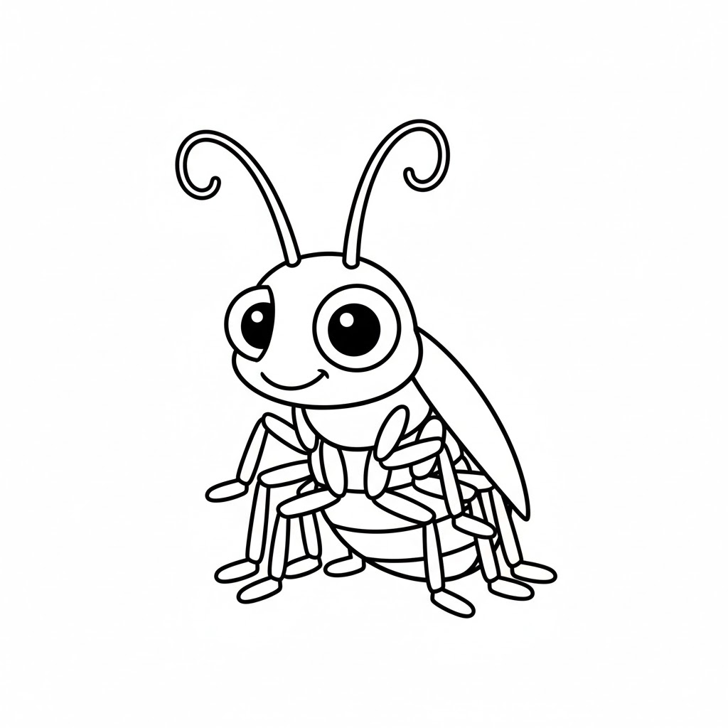 ระบายสี ภาพพิมพ์ฟรีรูปแมลงสาบสำหรับเด็ก