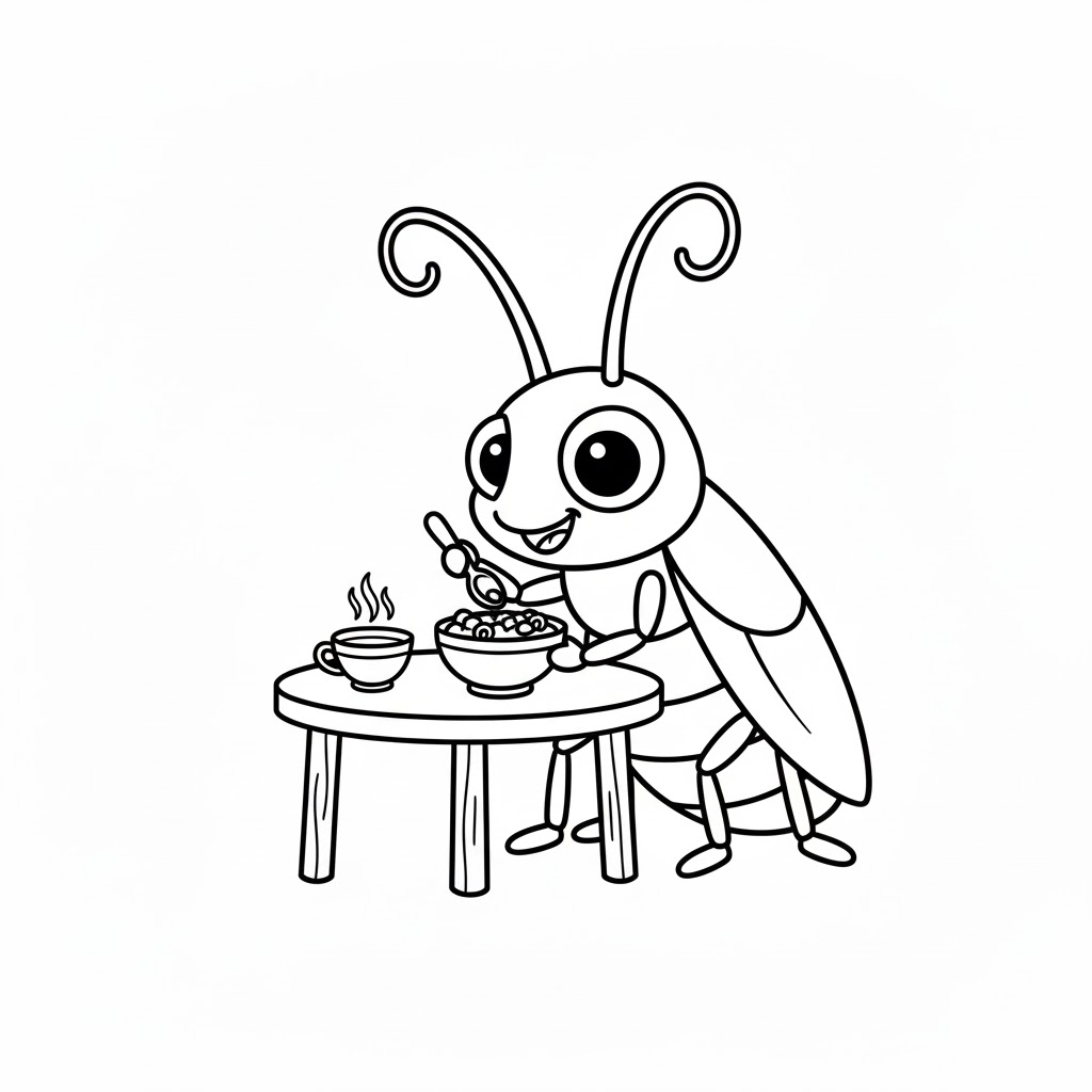 ระบายสี ภาพพิมพ์แมลงสาบ